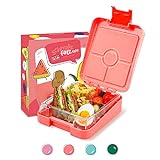 SCHMATZFATZ Easy Snackbox | Brotdose Kinder mit Fächern | BPA Frei Bento Box Kinder |Brotbox | Lunchbox Kinder | Perfekte Lunch Box für Schule, Kindergarten & Unterwegs (Coral)