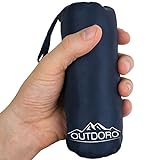 Outdoro Hüttenschlafsack, Ultra-Leichter Reise-Schlafsack, nur 200 g aus Mikrofaser, dünn & klein, Inlett, Travel-Sheet