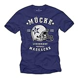 Mücke 63 - Herren T-Shirt - Football Helm Spencer Tracy Blau XXL