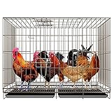 HYJBGGH Hühnerstall Hühnerkäfig Deluxe Eisen Hühnerstall, Yard Geflügel Hühnerstall, Geflügelkäfig Mit Gittermatte Tablett Tränketrog, Geeignet Für 5-6 Hühner Verwenden (Color : Black-100x60x70 cm)