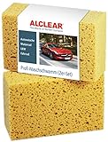 ALCLEAR 6080WS 2er Set Auto Waschschwamm, Jumbo Autoschwamm für Autopflege, Lack, Felgen, Reinigung außen und innen, 18x12x6 cm