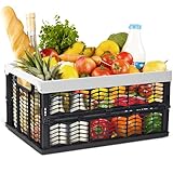 Novaliv Einkaufskorb Klappbox 30L Grau Schwarz faltbar stabil Klappkorb Tragebox Klappkiste Kitchen storage toy basket box Einkaufstasche Korb Kü