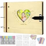 ZEEYUAN Fotoalbum Scrapbooking schwaze Seiten mit Zubehör Fotobuch zum Selbstgestalten Geschenk für Frauen, F