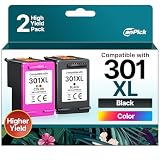 CanPick 301 XL Druckerpatronen Multipack Ersatz für HP 301 Druckerpatronen Schwarz und Farbe 301XL für HP Envy 4500 4504 5530 4502 5532 Deskjet 2540 2549 2050 2544 1050 Officejet 2620 2622 4630,2-Pack