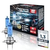 Diamond Vision 2x H7 Lampe Auto H7 12V 55W | 8500K Xenon Look Kaltweiß | Halogen KFZ Autolampen | zweimal so langlebig | Duobox | E-Prüfzeichen | PX26D