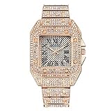 Date Brand Rose Gold Luxus Damen Top Armbanduhr Uhren Quarz Damenuhr TS274 (1-D, One Size)