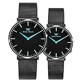 RYRYTY Paar Watch Welly Merck Swiss Echtes Paar Uhr Mode Einfache wasserdichte Nischenuhr Paaruhr (Paar) (Color : A04)