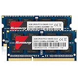 Kuesuny 8 GB Kit (2X4GB) DDR3 1333 MHz Sodimm Ram PC3-10600 PC3-10600S 1,5 V CL9 204 Pin 2RX8 Dual-Rank Nicht-ECC ungepufferter Speicher RAM Ideal für Notebook-Laptop-Upgrade