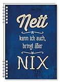 Grafik Werkstatt Notizbuch A5 | Spiralbuch mit Punkte-Raster | Hardcover blau | Nett kann ich auch, bringt aber Nix