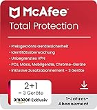 McAfee Total Protection 2024, 3 Geräte | Antivirus, VPN, Passwort-Manager, Mobil- und Internetsicherheit | PC/Mac/iOS/Android|1-Jahres-Abonnement | Aktivierungscode per E-Mail