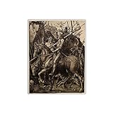 LGHLJ Albrecht Dürer Poster《Der Ritter, der Tod und der Teufel》 Bildermalerei Gemäldewerk Bild für Wohnzimmer Moderne Wanddekoration Dekoration/Kein Rahmen-20x30cm