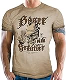 Herren Trachten T-Shirt im Vintage Retro Used Look - Für echte Bayern Fans: Oida Grantler