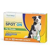 NaturaPets® Zecken- & Flohschutz (Spot-On Fluid) Lösung als Ungezieferschutz für Hunde, Zeckentropfen für Hunde mit Pflanzenbasierte Wirkstoffe (5 x 3ml)