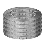 PRITEX – Lochband 25 x 0,5 mm aus verzinktem Stahl – 5 Stück Montageband mit 10m Länge – Montagelochband zur Befestigung von Paneelen, Balken & Rohren – hohe Stabilität & Flexib