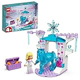 LEGO 43209 Disney Princess Elsa und Nokks Eisstall aus Die Eiskönigin Frozen, Spielzeug mit Elsa-Mini-Puppe und Pferde-Figur, ab 4 Jahre