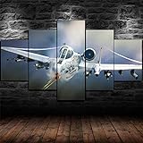 XIAYUU Leinwand Bilder A-10 Thunderbolt II US Air Force 5 Teilig Leinwandbild Kunstdruck Poster HD Leinwanddrucke Modern Wandbild Wohnzimmer Wand Dekoration.Größe:(Mit Rahmen 100x55 cm)