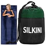 Silkini Compact Seidenschlafsack aus 100% Seide, Hüttenschlafsack Ultraleicht, Schlafsack Inlett, Inlay, Sommerschlafsack, Innenschlafsack kleines Packmaß