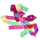 Eighosee 4m Fitnessstudio Tanzen Ribbon Rhythmisch Art Gymnastischer Luftschlange drehend Stange Stock