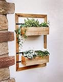 Dekoleidenschaft Wand-Pflanzer Industrial aus Holz, mit 2 Blumenkästen, für Balkon, Terrasse, Garten