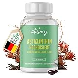 Vitabay Astaxanthin Hochdosiert - 90 Softgel Kapseln - Natürliches - Antioxidantien Bräunungskapseln Vegan 12 mg