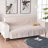HJKLW Stretch-Sofabezug 1-Teiliger Sofabezug Möbelschutz Couch Soft Mit Elastischem Boden, Polyester-Spandex-Jacquard-Stoff,Beige,1seat(55x195cm)