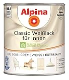 Alpina Classic Weißlack für Innen Cremeweiß extra matt 0,75 Liter