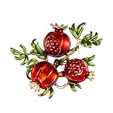 Broschen für Frauen, Vintage-Brosche mit Granatapfel-Blumen-Design, Emaille, Anstecknadel, Anstecknadel, Reversschmuck – AL478-A