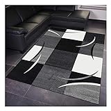 UN AMOUR DE TAPIS Diamond Comma Teppich, modern, 40 x 60 cm, Design: Teppich für Eingang und Schlafzimmer, Rot / Grau, Schwarz, erhältlich in Farben und Größen
