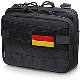 WYNEX Tactical Large Admin Pouch im Double Layer Design, Molle EDC EMT Utility Pouch mit Map Sleeve Modulare Tool Pouch Große Kapazität Flag Patch inklusive
