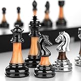 Cutfouwe schachfiguren Holz hochwertig/edel，schachspiel Kinder,Geburtstag Geschenk，Turnier schachspiel.aus Massivholz + Plattenoberfläche ist Palisanderpflaster,45 x 45 x 3.5 cm
