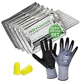 BKM.MANNESMANN NOVUSTICK Bundle I Set zum Trockenlegen von Wänden I 50x Sticks + Handschuhe + Ohrstöpsel I nachträgliche Horizontalsperre für trockene Wände & gegen Feuchtigk