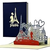 Reisegutschein 3D Pop Up für Sie oder Ihn in die Stadt der Liebe|Gutschein oder Geburtstagskarte Paris|Geschenkidee und Geschenk, A124AMZ