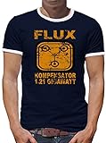 TShirt-People Flux Kompensator 1.21 Gigawatt Kontrast T-Shirt Herren L Dunkelblau