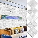 DIY 3D Wandpaneele Selbstklebend Ziegel Tapete Weiß Wandverkleidung Steinoptik Für Wand Wohnzimmer Schlafzimmer Küche Wandaufkleber Wasserfest Wall Panels 12 Stück T-30CM