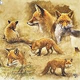 20 Servietten Fuchs Wald Tiere Tiermotiv Jagdmotiv Waldtiere 33 x 33