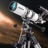 ZYXYYDS Brennweite 600 mm Teleskop-Refraktor-Teleskop-Bereich Mehrschichtiger grüner Filmsucherspiegel 6 × 30 Zenitspiegel 90 Grad mit äquatorialem Mou