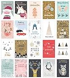 Edition Seidel Set 20 exklusive Premium Weihnachtskarten mit Umschlag. Doppelkarten/Klappkarten mit Briefumschlag. Weihnachten Karte Postkarte Weihnachtspostkarte