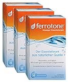 Vorteils-Set 3x Ferrotone: Eisen in Wasser aus natürlicher Quelle, sehr gut aufnehmbar und verträglich, flüssig, 42 x 20ml Beutel
