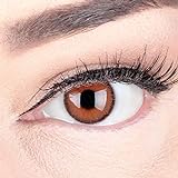Braune Premium Kontaktlinsen 'Mirel Choco' Farbige Linsen Mit Stärke Braun + Behälter von Glamlens, weiche 3-Monatslinsen im 2er Pack -1,00