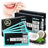 MICSAVI Aktivkohle und Kokosnussöl Zähne Bleaching Stripes - Teeth Whitening Strips zur Zahnaufhellung & Zahnbleaching - Zahnaufheller Zahnpflege Set für Weiße Zähne 56pcs / 84pcs