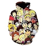 IFIKK Anime Pullover Hoodie Jungen Mädchen 3D Druck Manga Anime Kapuzenpullover Japanischen Anime Hoodie Kakashi Sasuke Pullover Outwear Unisex Sweatshirt (Stil 18, M)