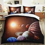 Galaxy Outer Space Star Universe 3D-gedrucktes Bettwäsche-Set Twin King Bettbezug in voller Größe 3-teiliges Bettdecken-Set für Erwachsene und Teenager weiches Queen-Size-Bettwäsche-Set Geschenk