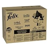 FELIX So gut wie es aussieht Doppelt Lecker Katzenfutter nass in Gelee, Sorten-Mix, 120er Pack (120 x 85g)