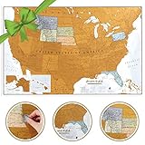 Maps International Scratch Off Karte der USA - USA Wandkarte - Rubbeln - Detaillierte Kartographie - US-Staaten - Nationalparks - 24x36