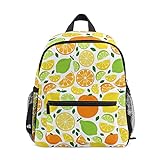 Mini-Schulrucksack 33 College-Tasche Kinder Büchertasche für Jungen Mädchen Limonade Zutaten Zitrusfrüchte Limette Orange