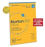 Norton 360 Deluxe 2022 | 3 Geräte | Antivirus | Unlimited Secure VPN und Passwort-Manager | 1 Jahr | PC/Mac/Android/iOS | Aktivierungscode in Originalverpackung