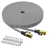 ARISKEEN Cat 8 Lan Kabel 10meter, Hochgeschwindigkeit (40Gbps 2000Mhz/s) Gigabit Netzwerkkabel Lan Kabel,Rj45 S/FTP Geschirmtes Internet Patch Kabel für Router Modem Laptop