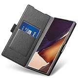 Aunote Samsung Galaxy Note 20 Ultra Hülle, Handyhülle Note 20 Ultra, Note 20 Ultra Schutzhülle/Klapphülle, Tasche Leder, Etui Folio Flip, Smartphone Handy Cover Case Klappbar. (4G/5G, Schwarz)