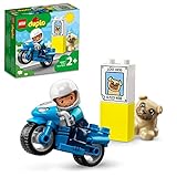 LEGO 10967 DUPLO Polizeimotorrad, Polizei-Spielzeug für Kleinkinder ab 2 Jahre, ideales Motorikspielzeug für Babys, Spielzeug-Motorrad