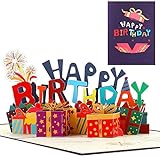 Pop-Up Karte Geburtstagskarte 3D Geburtstagsgrusskarte Handgemachte Happy Birthday Card Für Kinder Mama Papa Frau Mann (Alles Gute zum Geburtstag)